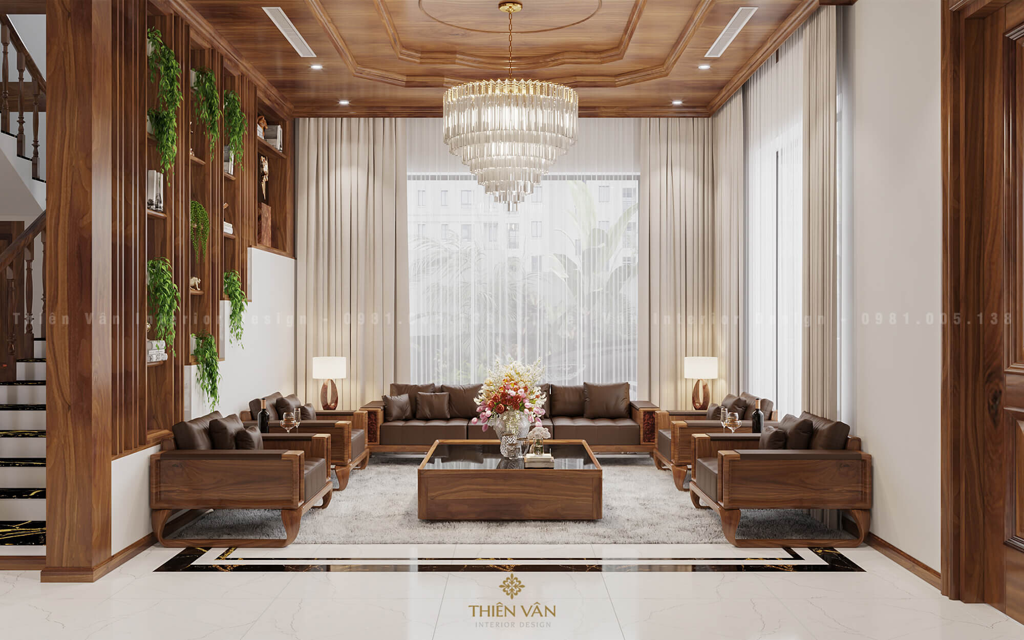 Thiết kế nội thất phòng khách biệt thự Thường Tín