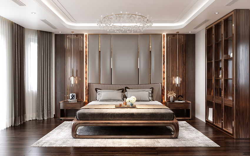 Nội Thất Phòng Ngủ Gỗ Óc Chó: Sự Sang Trọng Và Ấm Áp Cho Không Gian Của Bạn 3 noi that phong ngu go oc cho